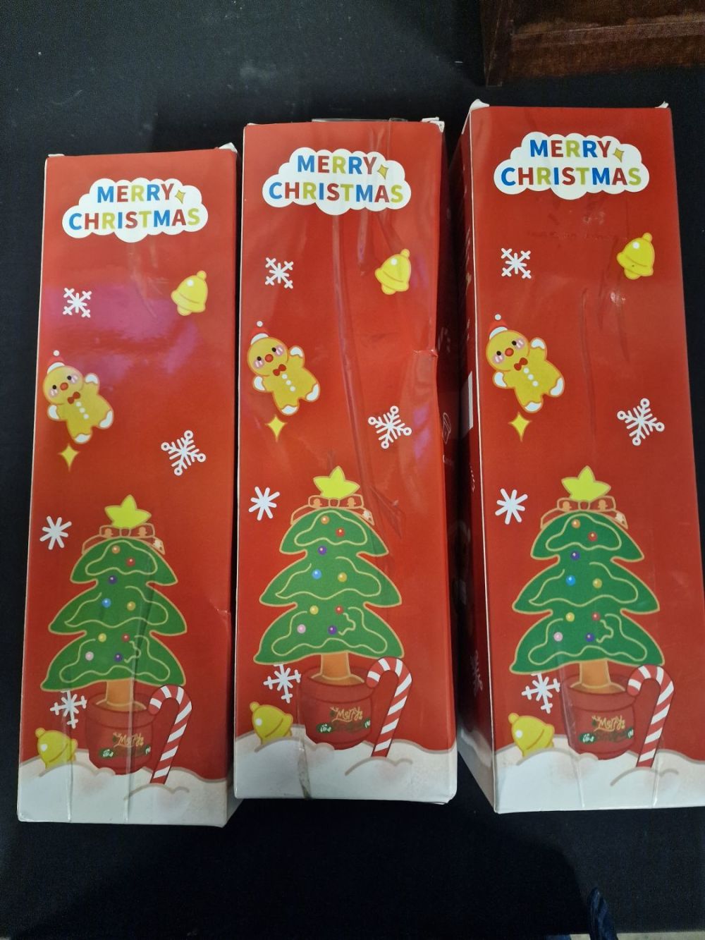 Lot 416: Three Brand new Christmas tree, plays music and...