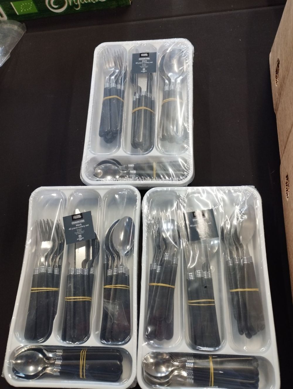 Lot 179: 3 Sets of George Home Stainless Steel Black...