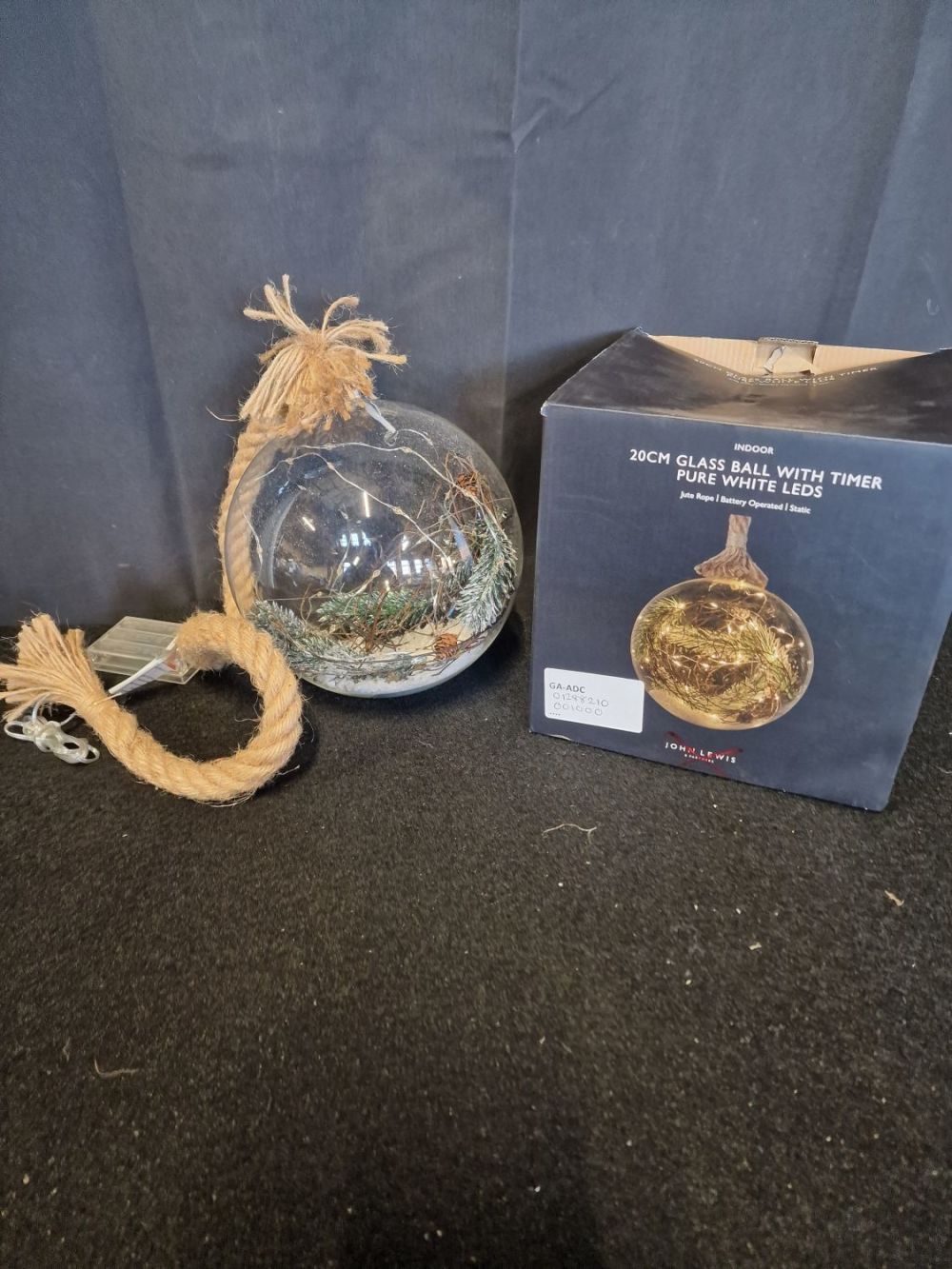 Lot 315: John Lewis light up battery operated Christmas bauble