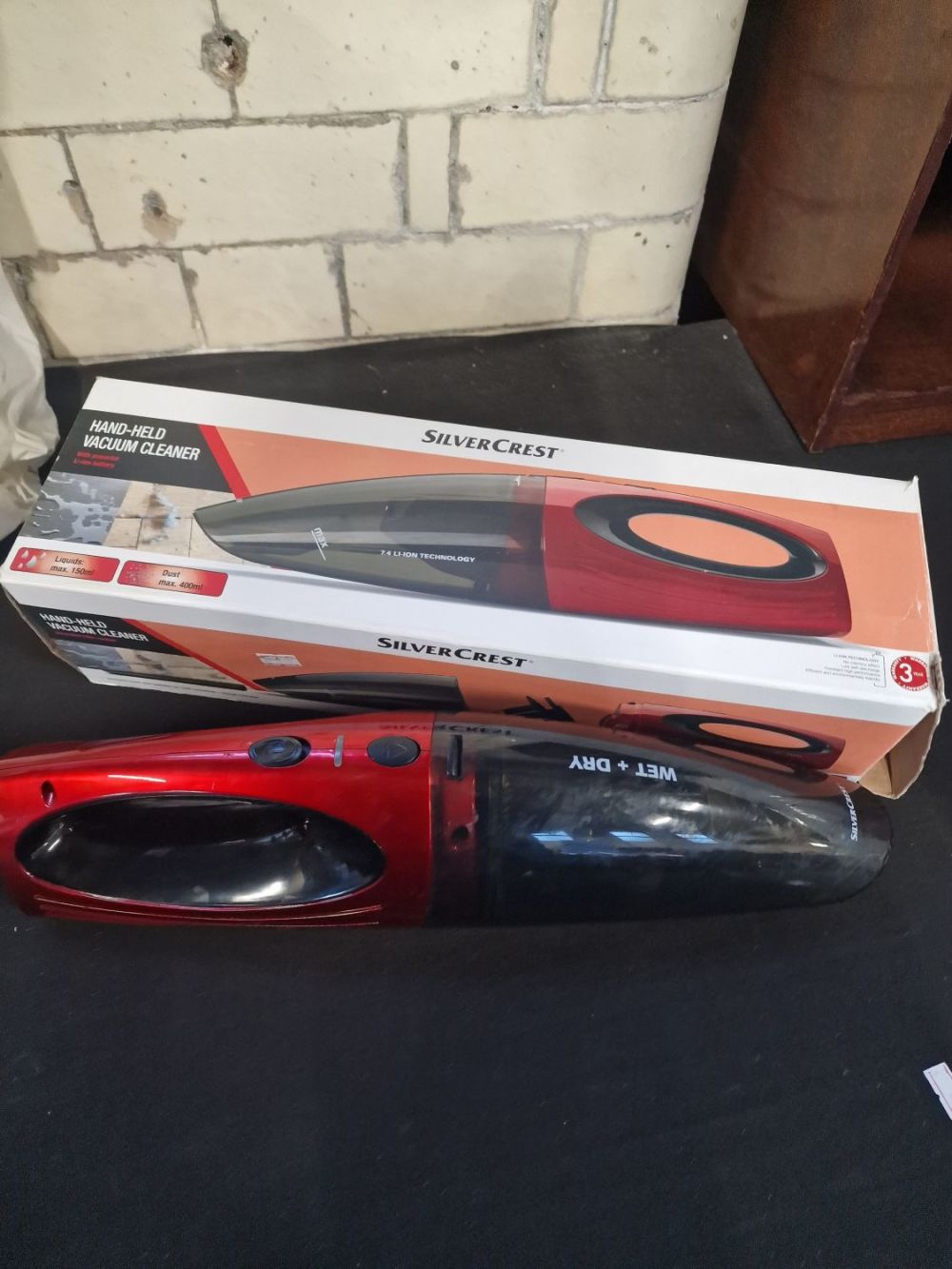 Lot 328: Silver Gredt Hand held vacuum cleaner