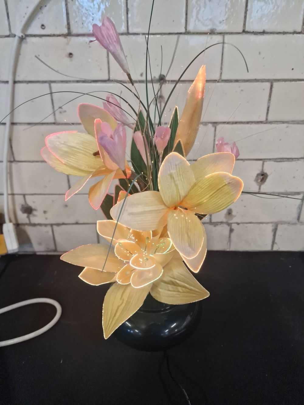 Lot 329: Fibre optic artificial flower arrangement