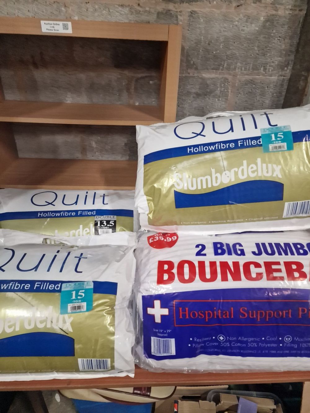 Lot 352: Three hollow fibre slumber deluxe double duvets, x2...
