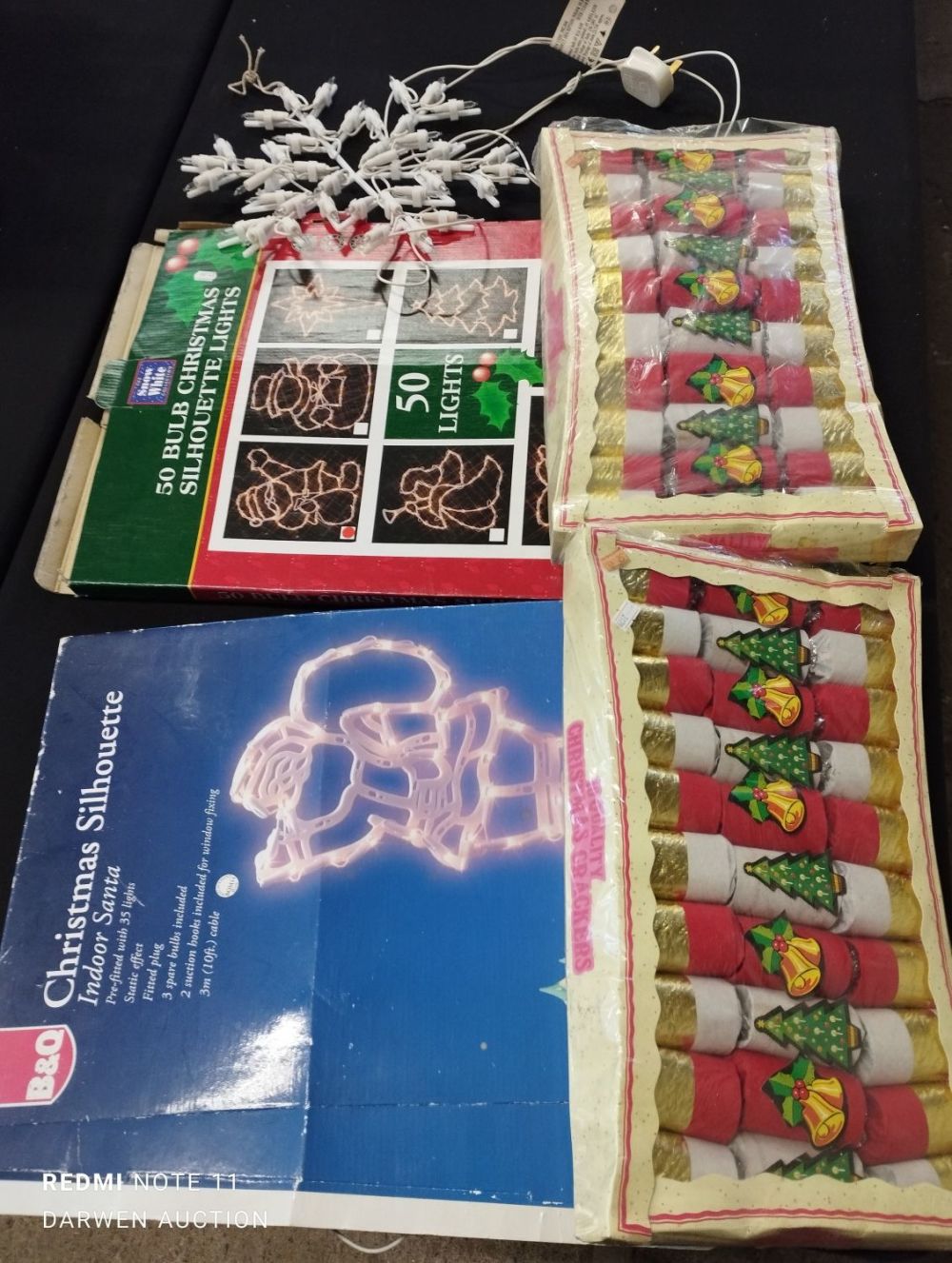 Lot 376: Selection of Christmas Crackers and Christmas Lights. Some...