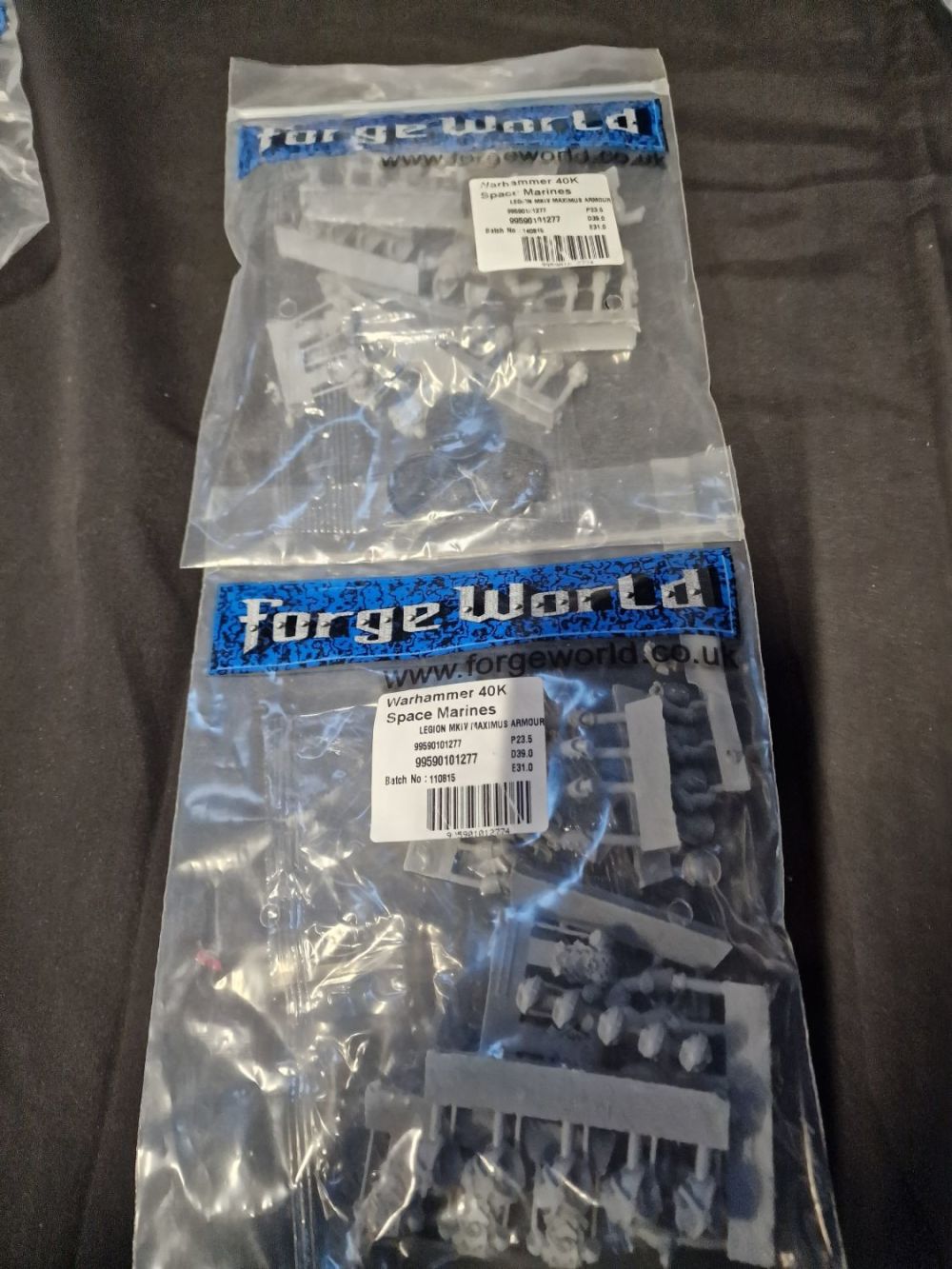 Lot 406: Two packs of Forge world warhammer 40k space...
