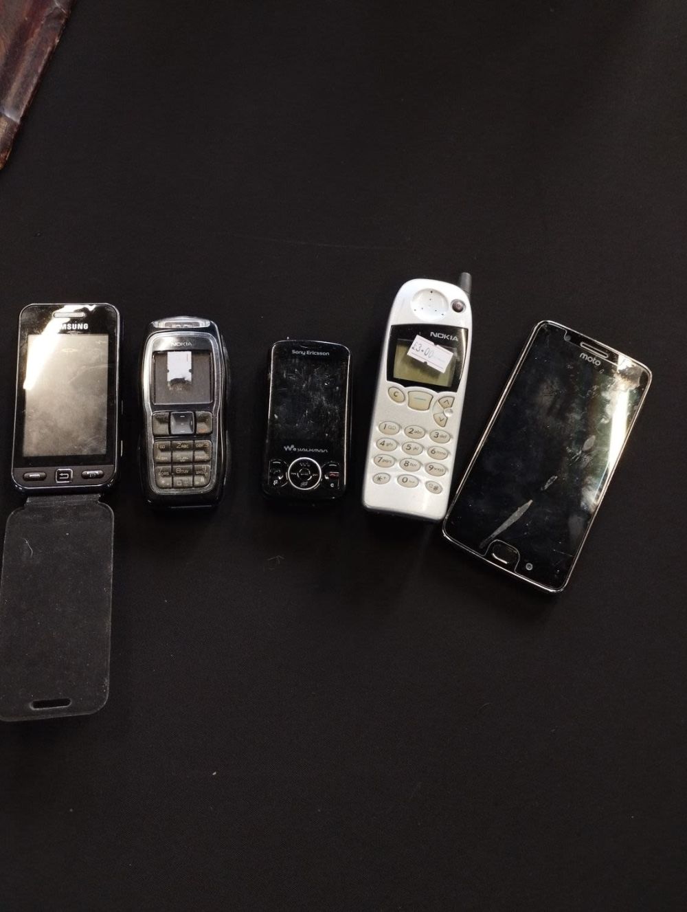 Lot 185: Selection of Old Mobile Phones and a Walkman