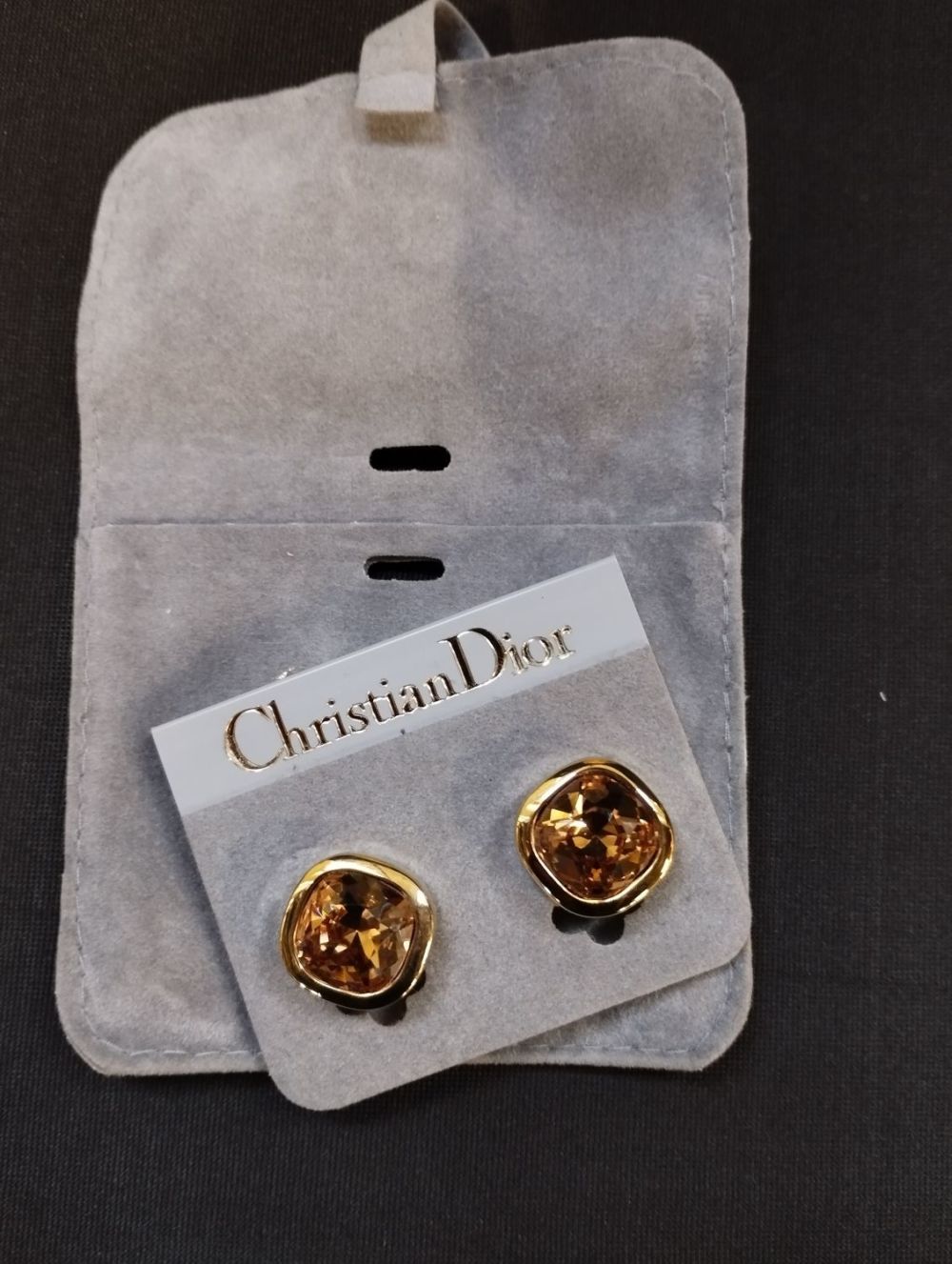 Lot 40: Christian Dior Gemstone Clip on Earrings