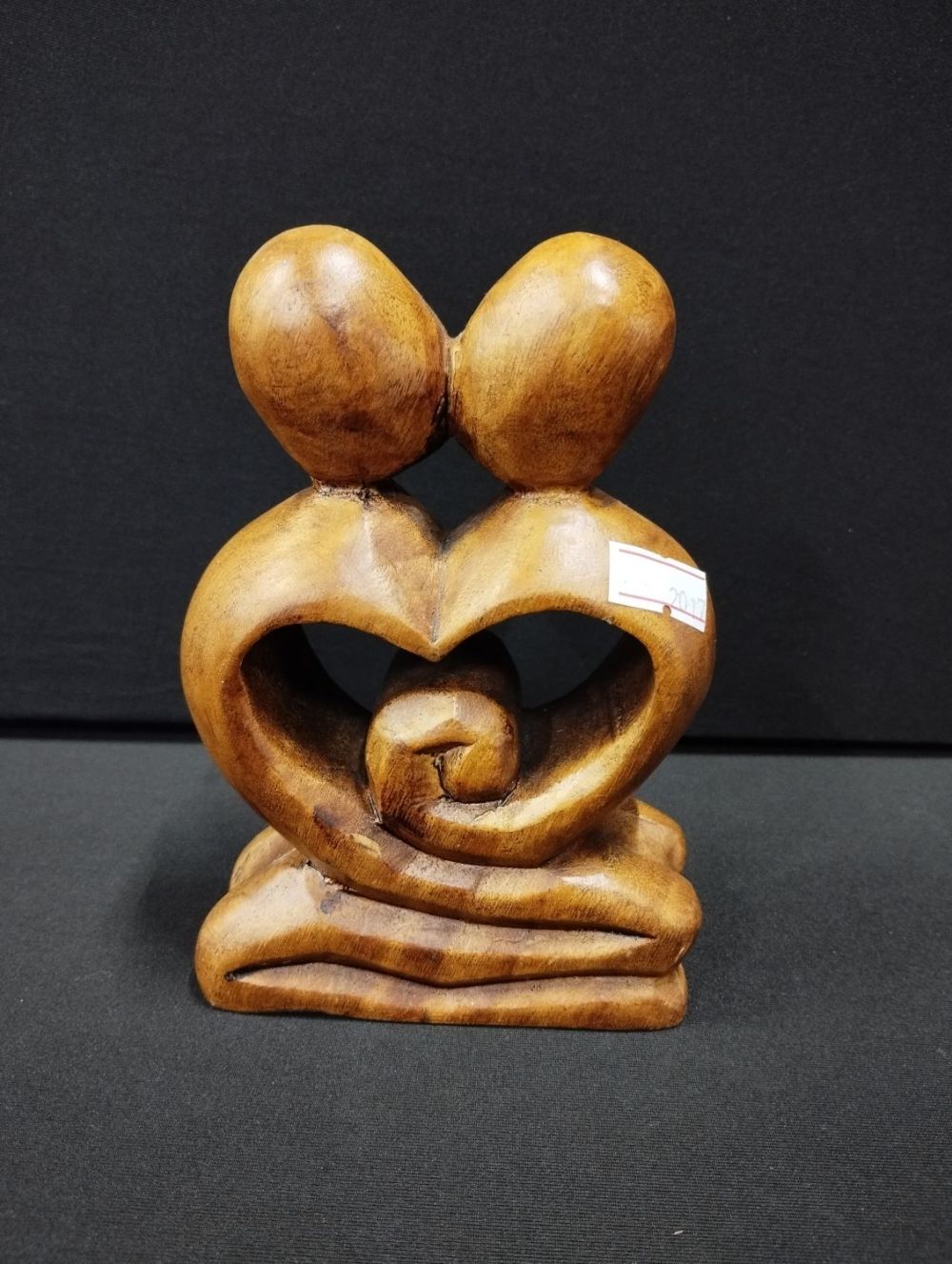 Lot 65: Hand Carved Lovers Sculpture. Approx. 15cm High