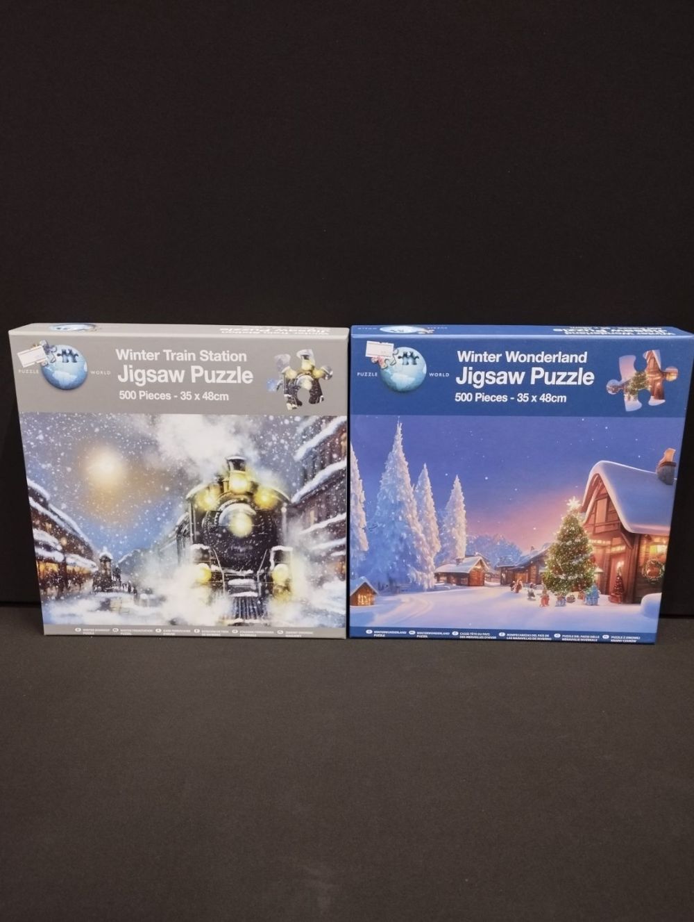 Lot 66: Two Jigsaw Puzzles. Winter Wonderland and Winter Train...