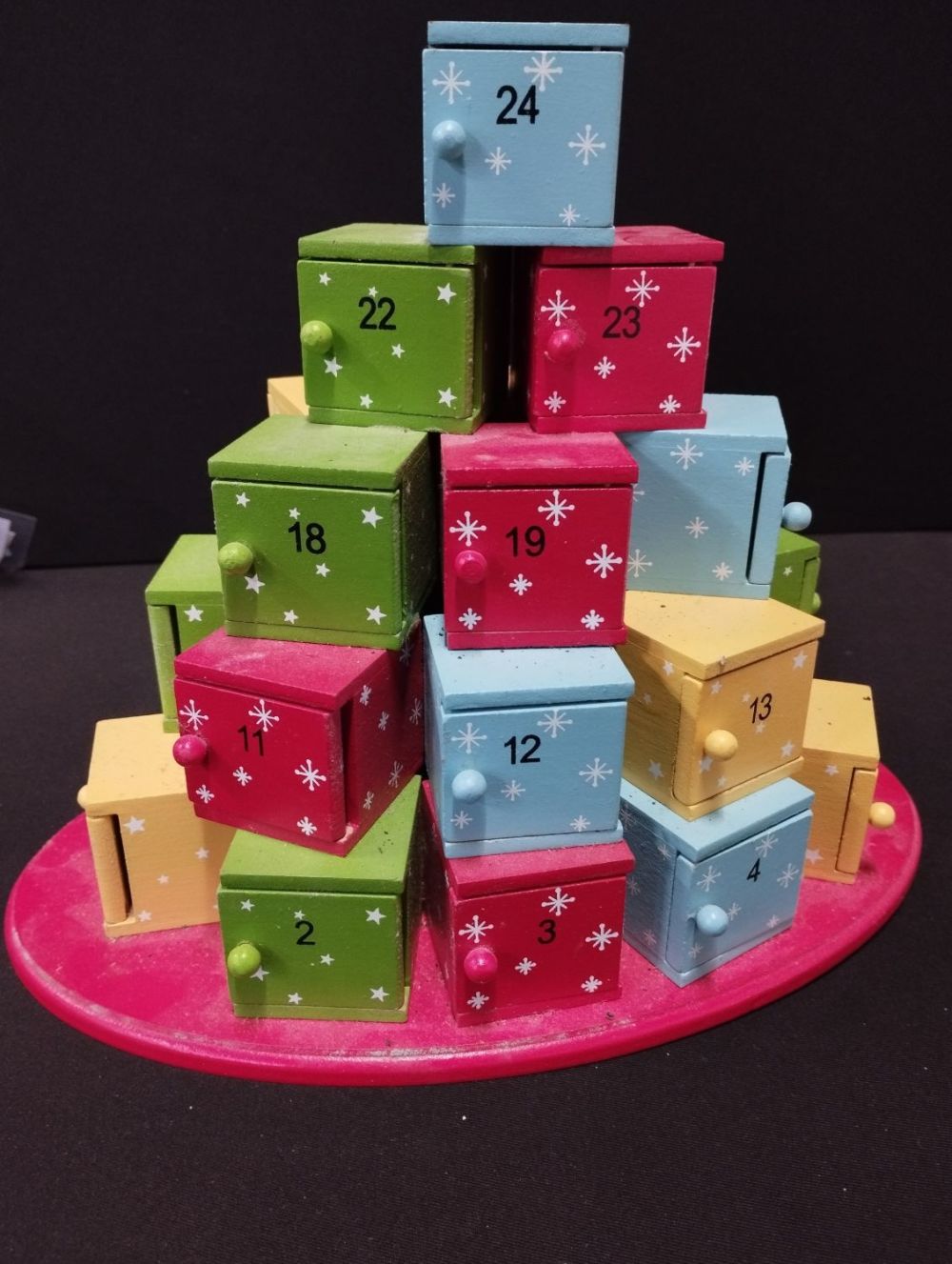 Lot 77: Wooden Boxes Advent Calendar