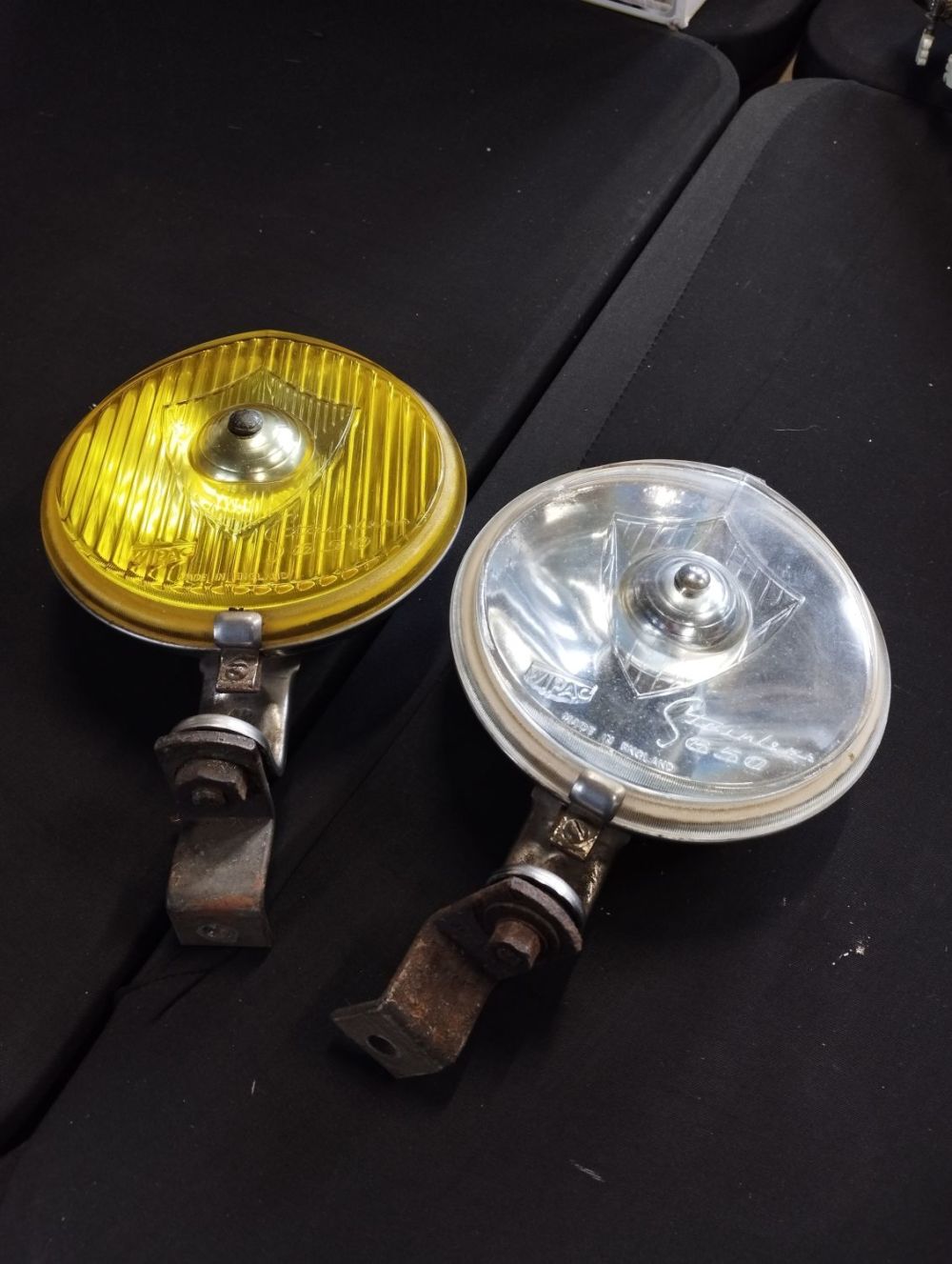 Lot 150: Vintage Wipac Stainless Steel Amber and Clear Vehicle...