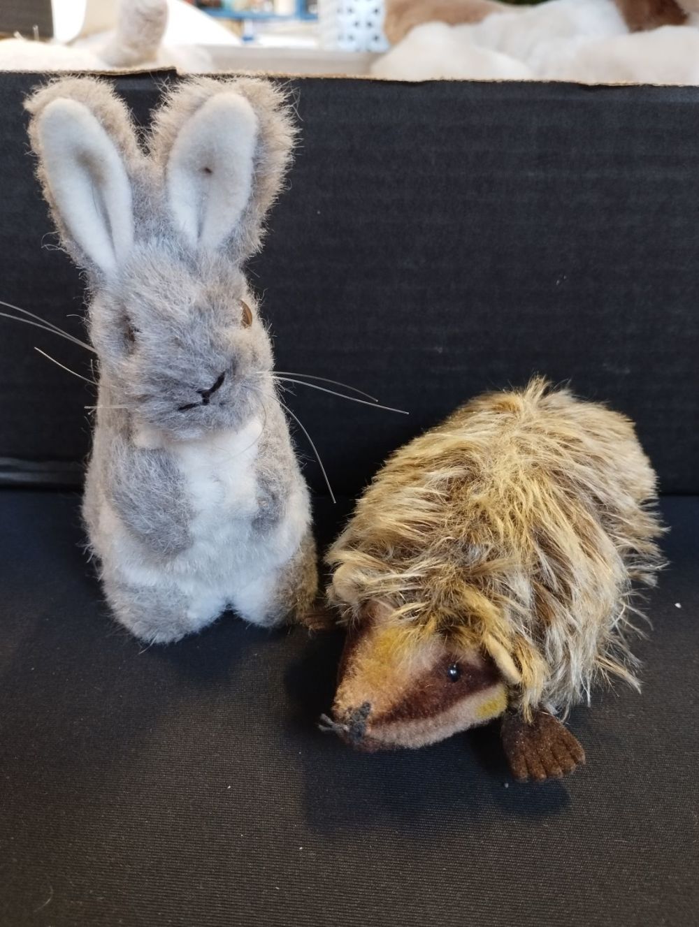 Lot 164: Vintage Collectible Steiff Manni Rabbit and Hedgehog