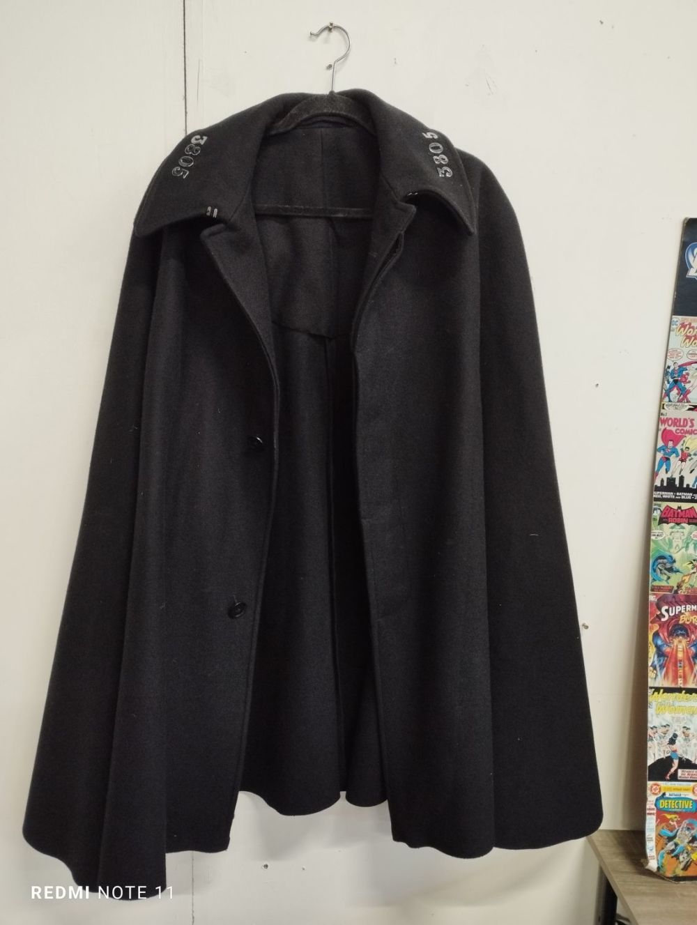 Lot 180: Vintage Circa 1950s Police Cape with Numbered Epaulettes...
