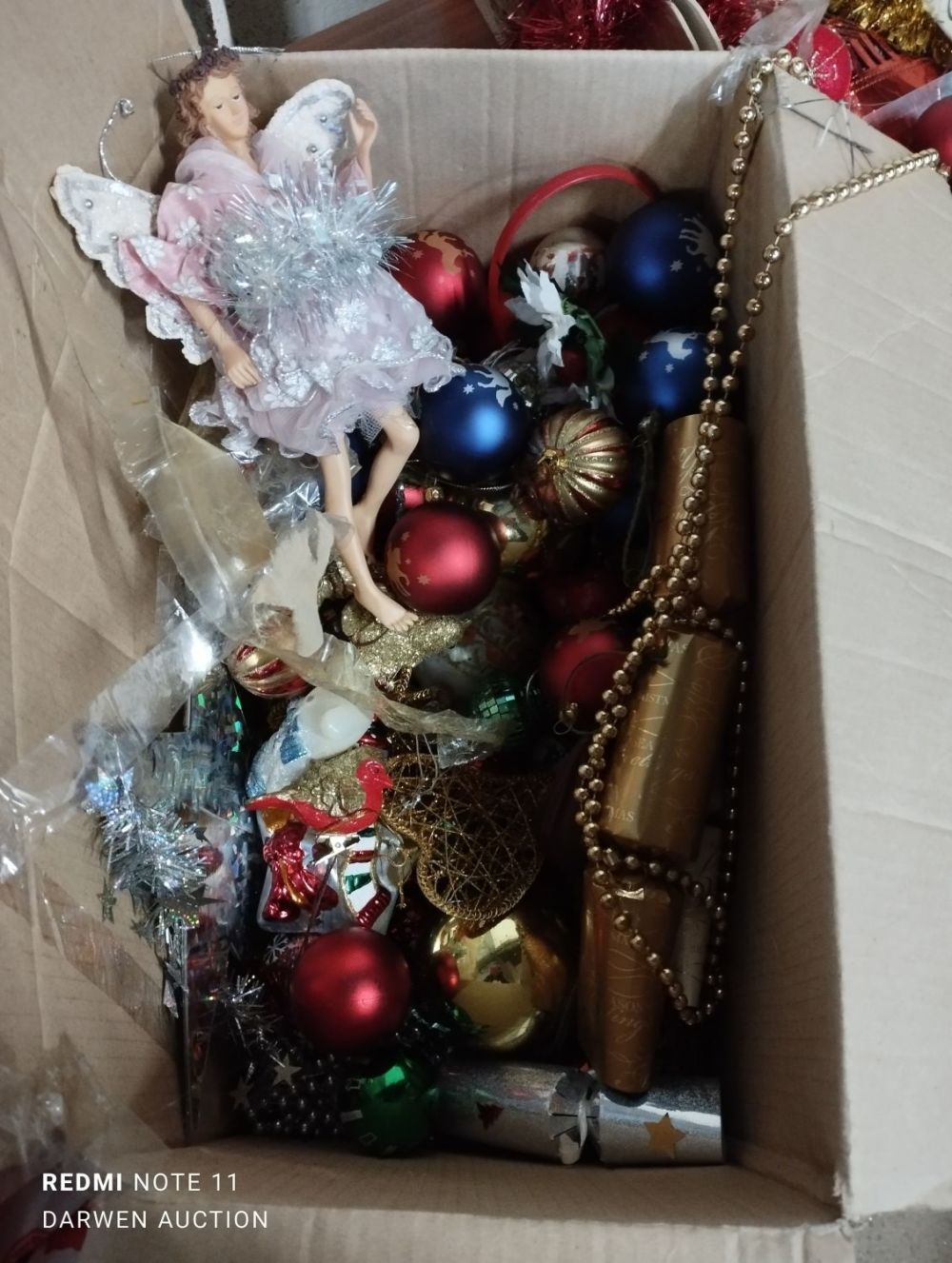 Lot 206: Selection of Christmas Decorations inc Baubles and Angel