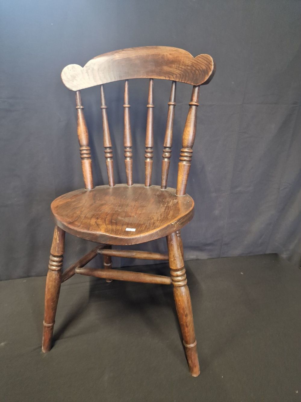 Lot 216: Bobbin turned Victorian oak chair