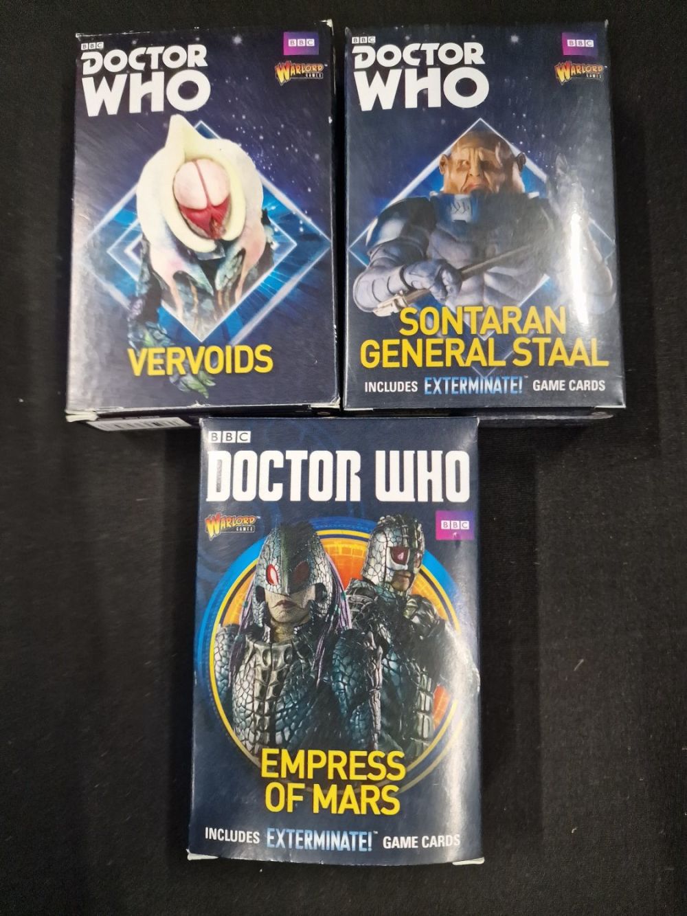 Lot 223: Three packs of Warlord Doctor Who figures, includes...
