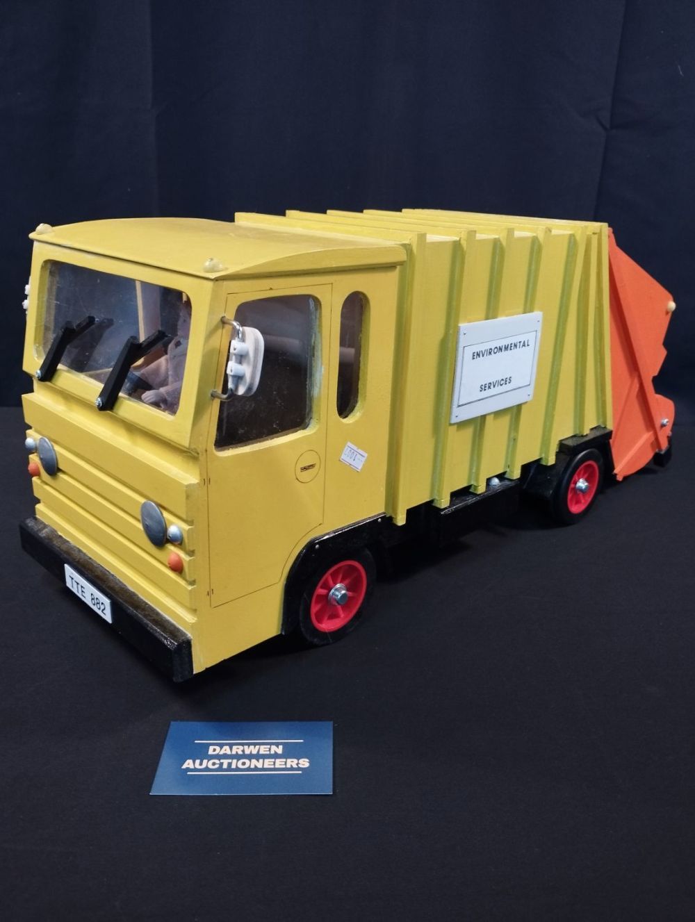 Lot 230: Hand Made Wooden Toy Refuse Truck. Total Length...