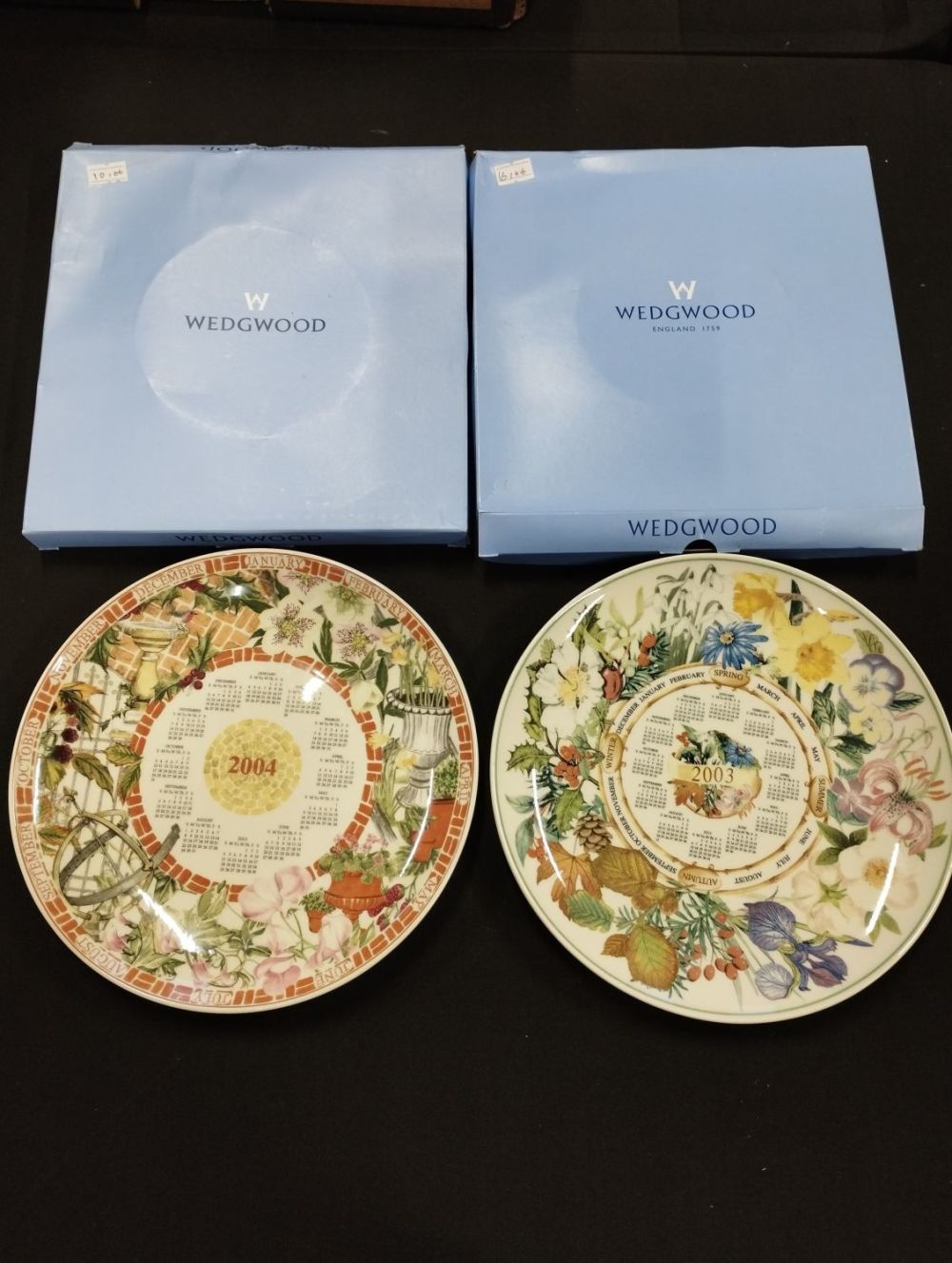 Lot 266: Pair of Vintage Wedgwood Exclusive Calendar Plates 2003...