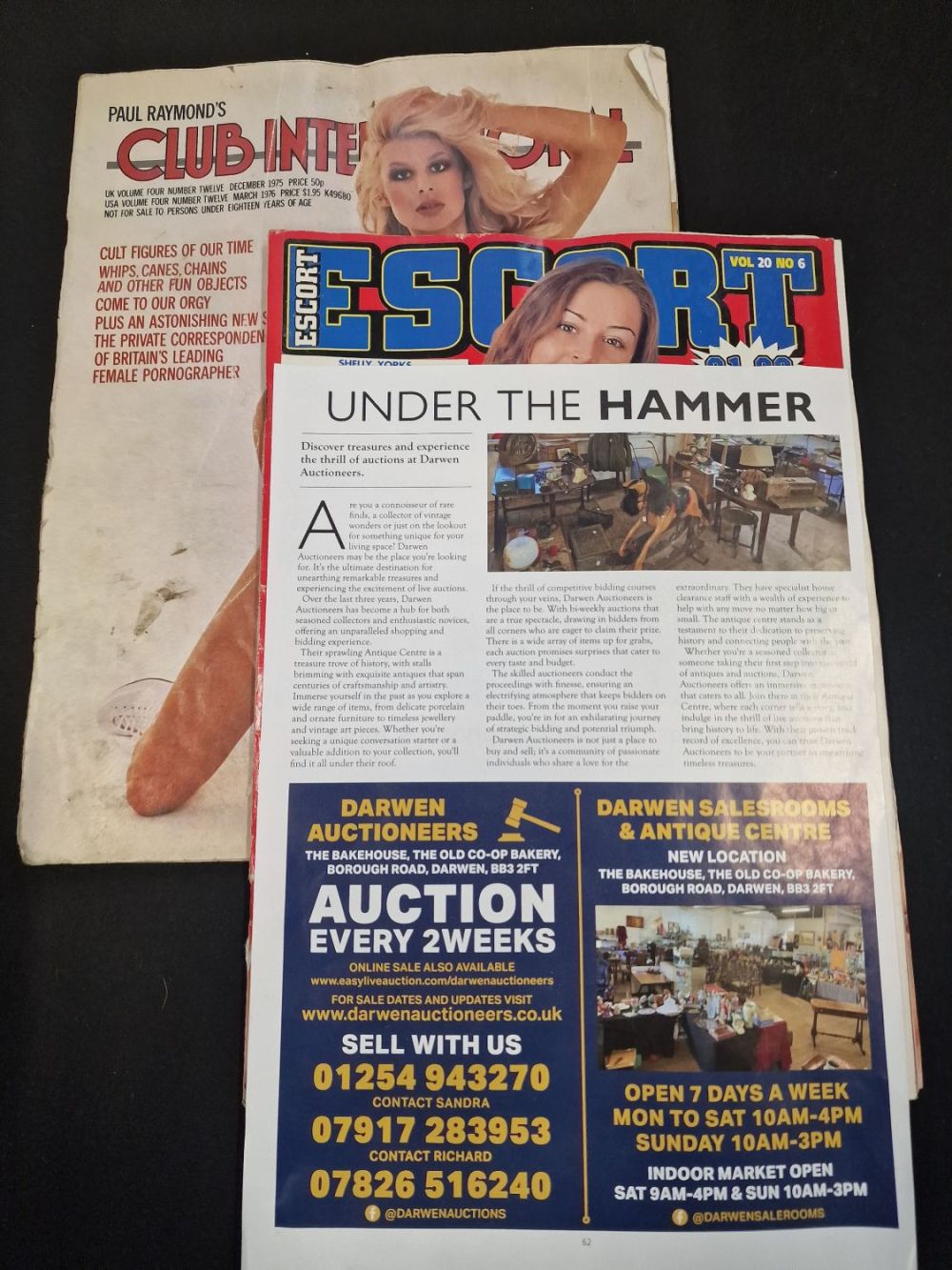 Lot 312: Two vintage erotica magazines, Club International and Escort