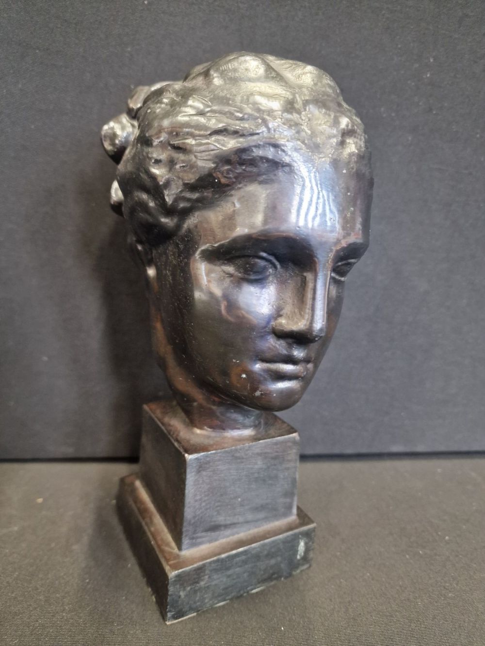 Lot 329: Gercian Bust cast metal bust approximately 23cm H