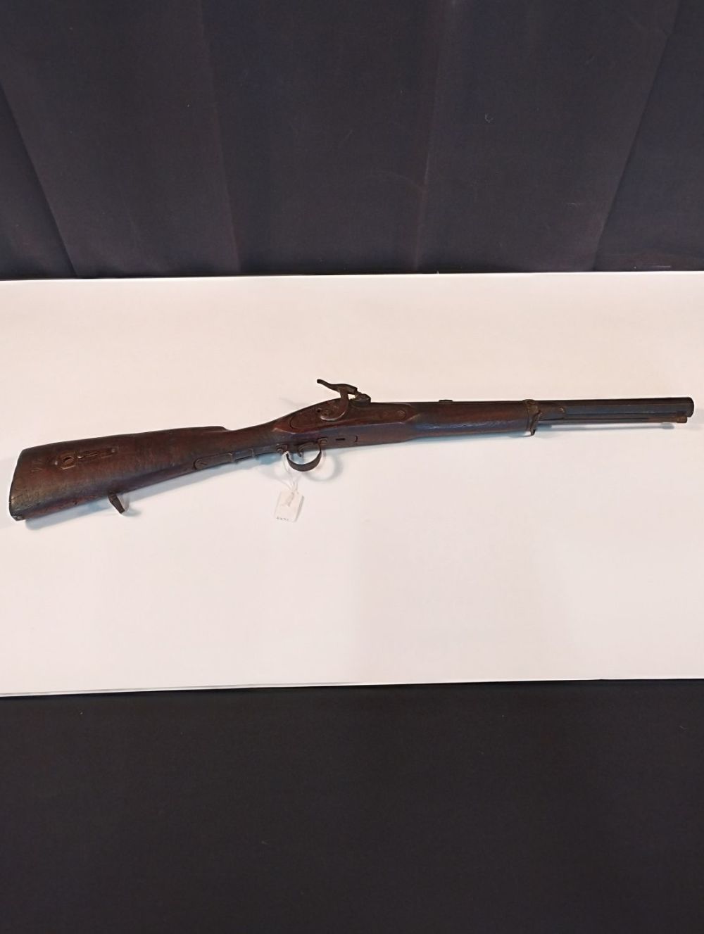 Lot 332: Antique Octagon Barrel BP Percussion Rifle. Army Issue...