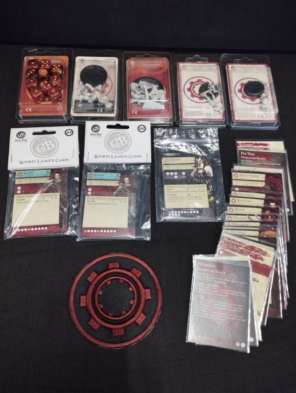 Lot 357: Guild Ball The Engineers Guild Figures, League Cards,...