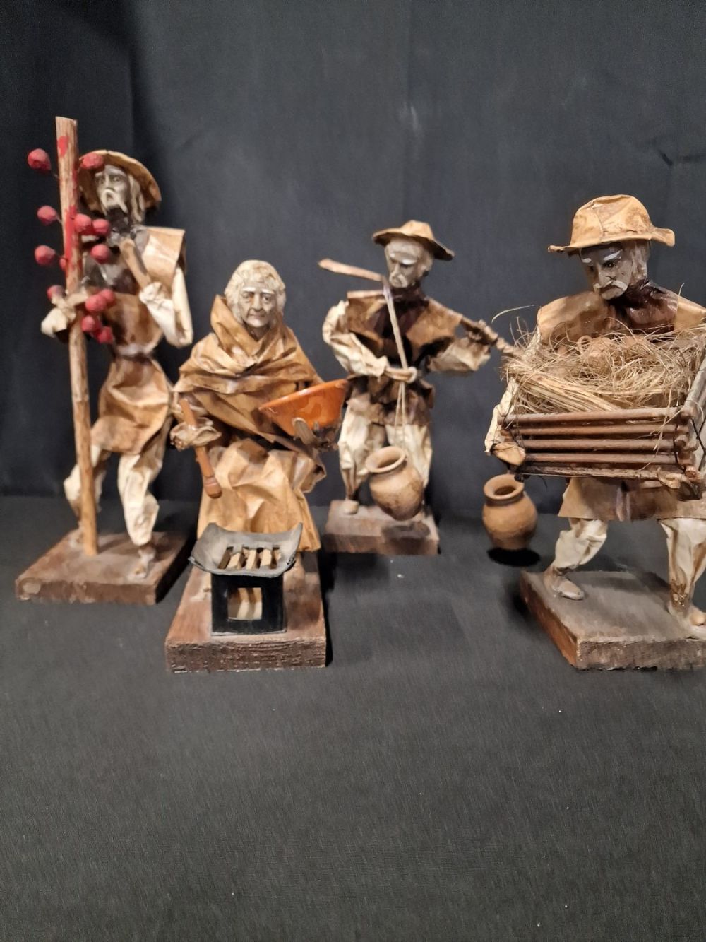Lot 369: Vintage Handmade Paper Mache Mexican men, Cartonería Folk...
