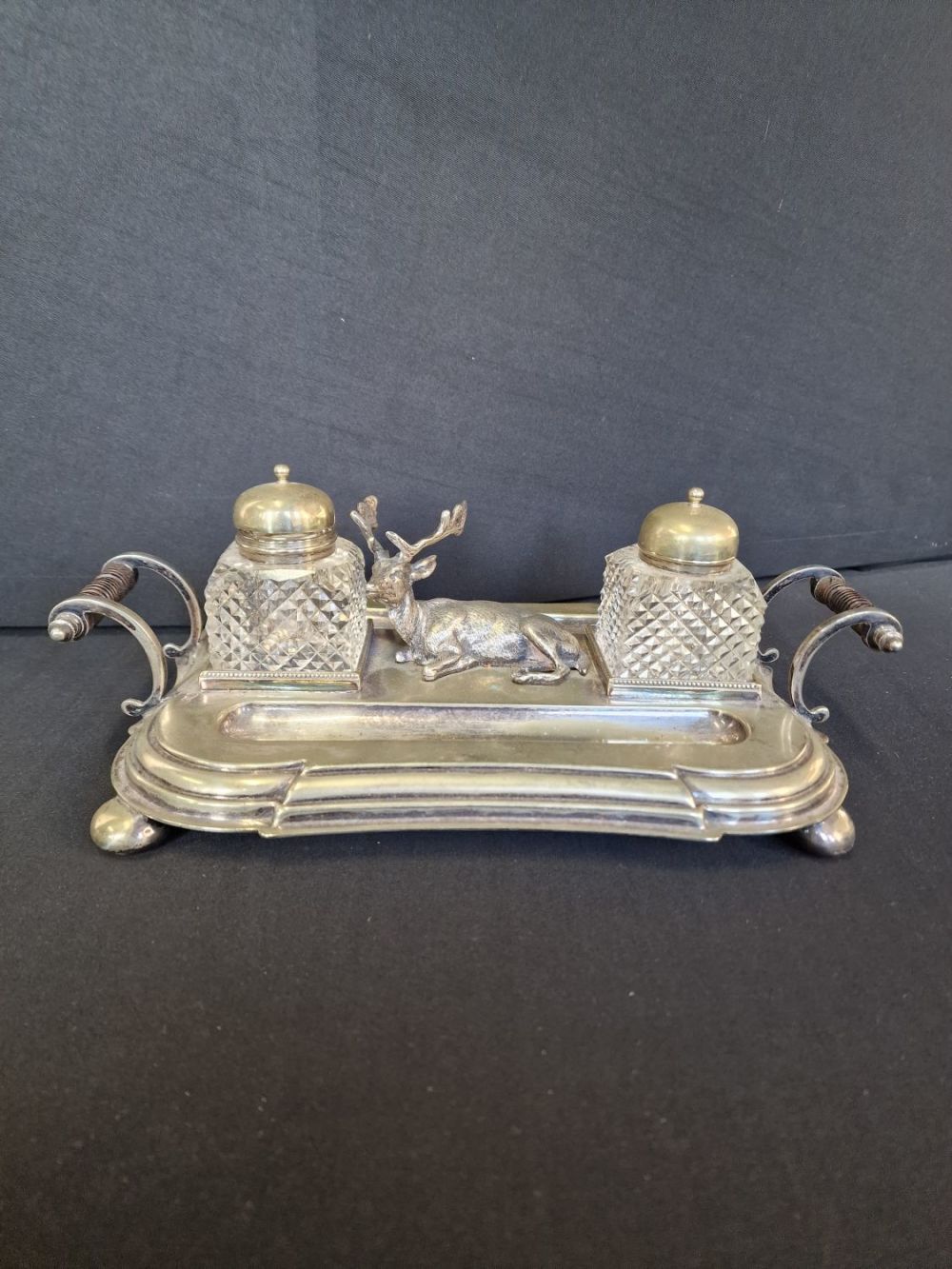 Lot 192: Victorian English Silverplate Ink Stand