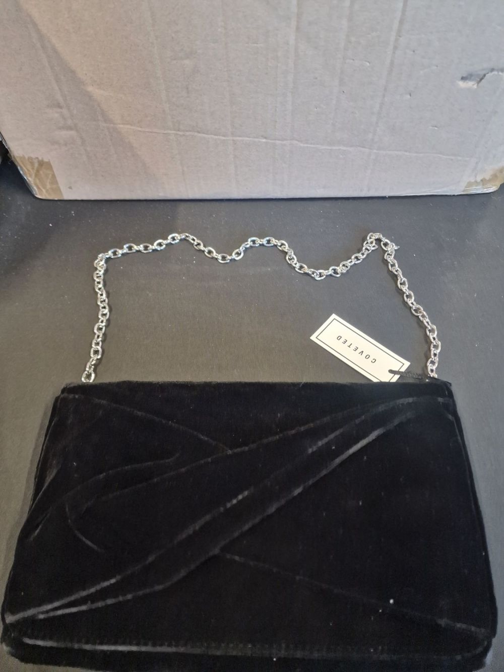 Lot 226: Approximately 36 black velvet hand bags