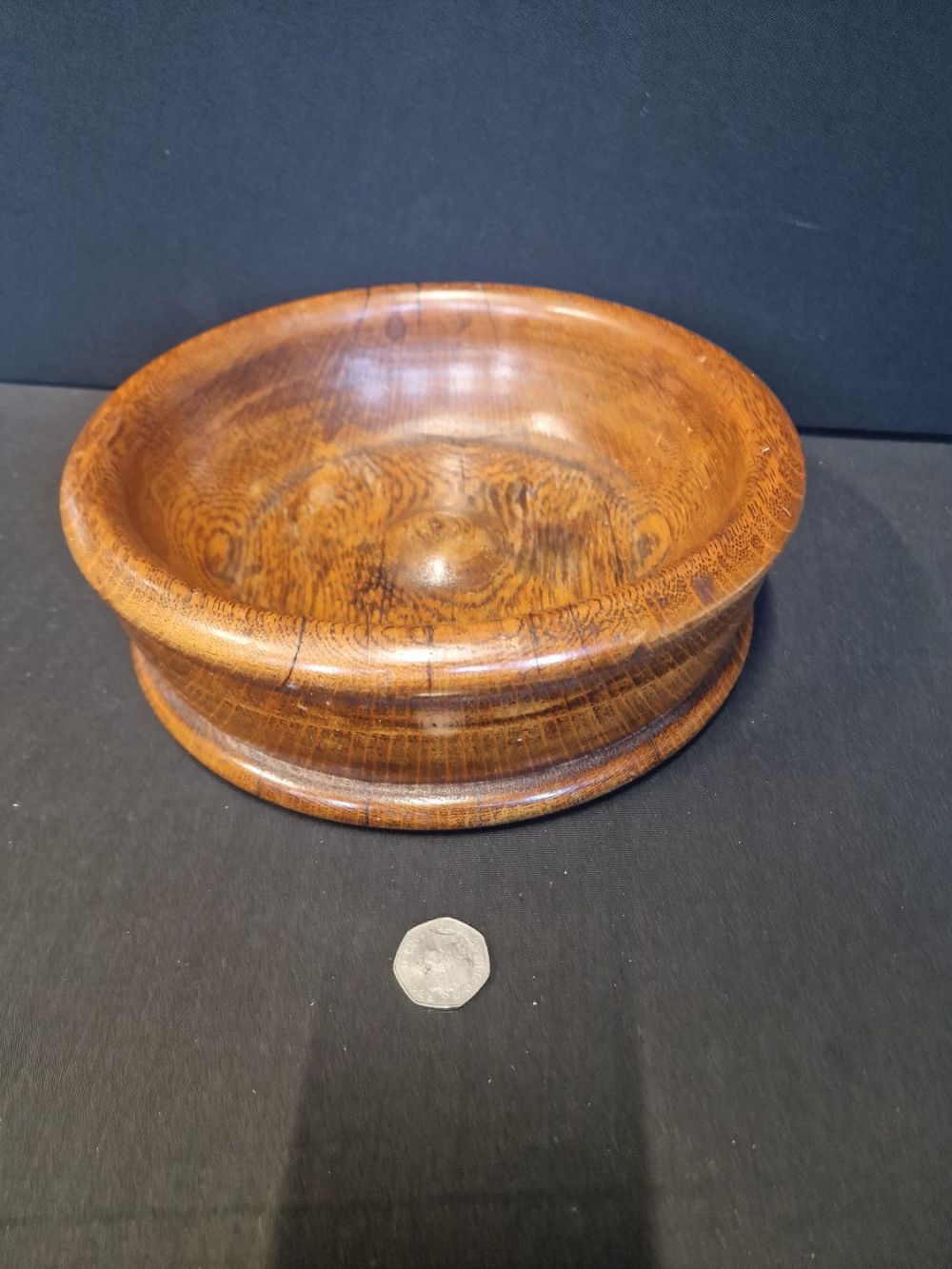 Lot 234: A large Treen oak fruit bowl. Approximately 26cm...