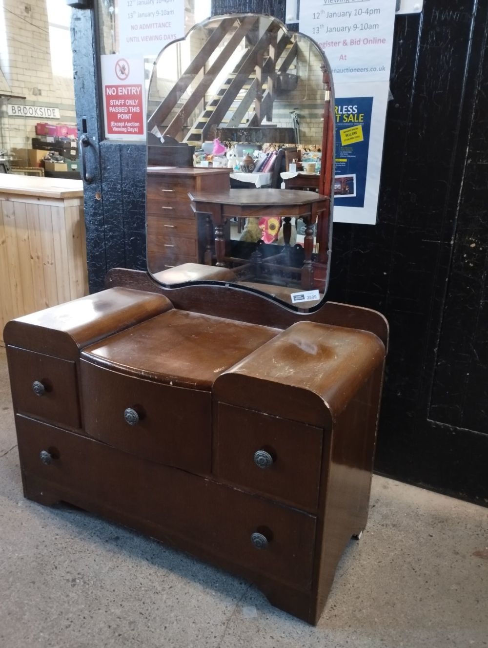 Lot 244: Vintage Art Deco Dressing Table with Drawers and...