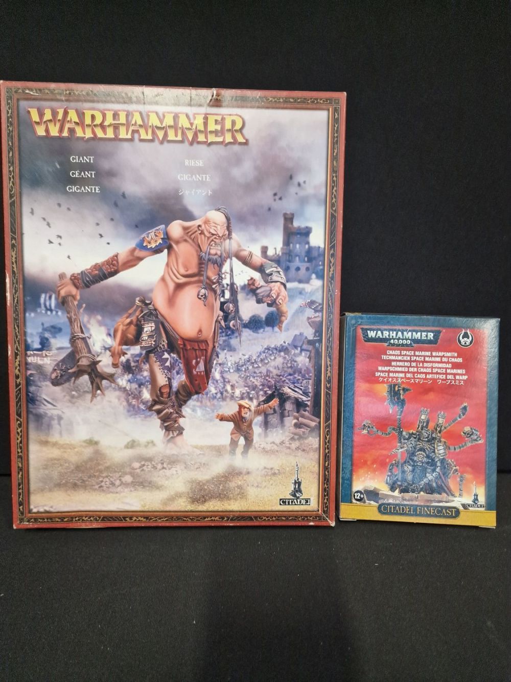 Lot 307: Two warhammer 40,000 Citadel figures. Giant and Choas...