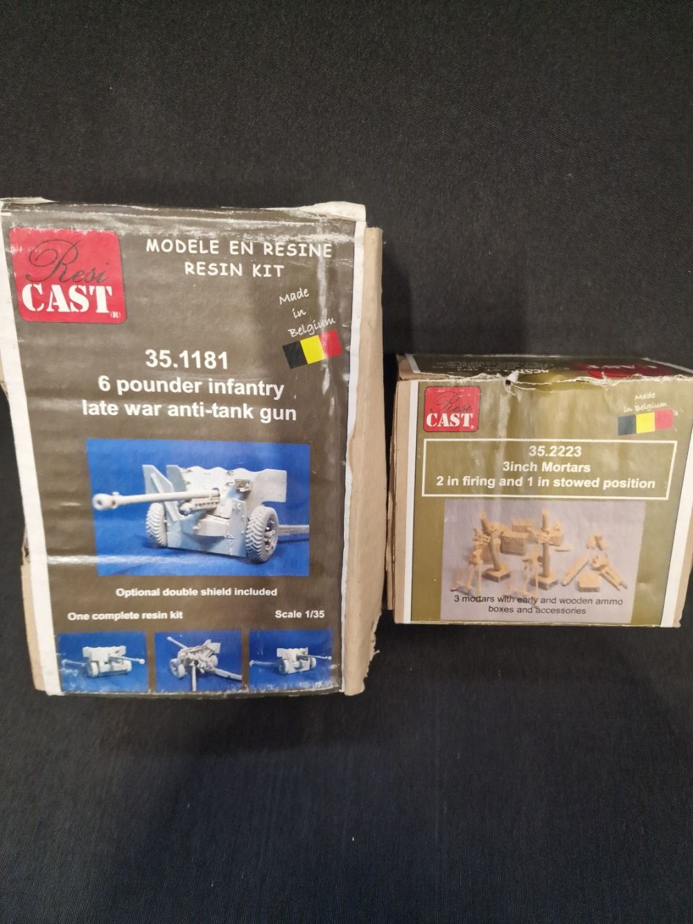 Lot 321: Two Resi Cast resin kits 6 Pounder Infantry...