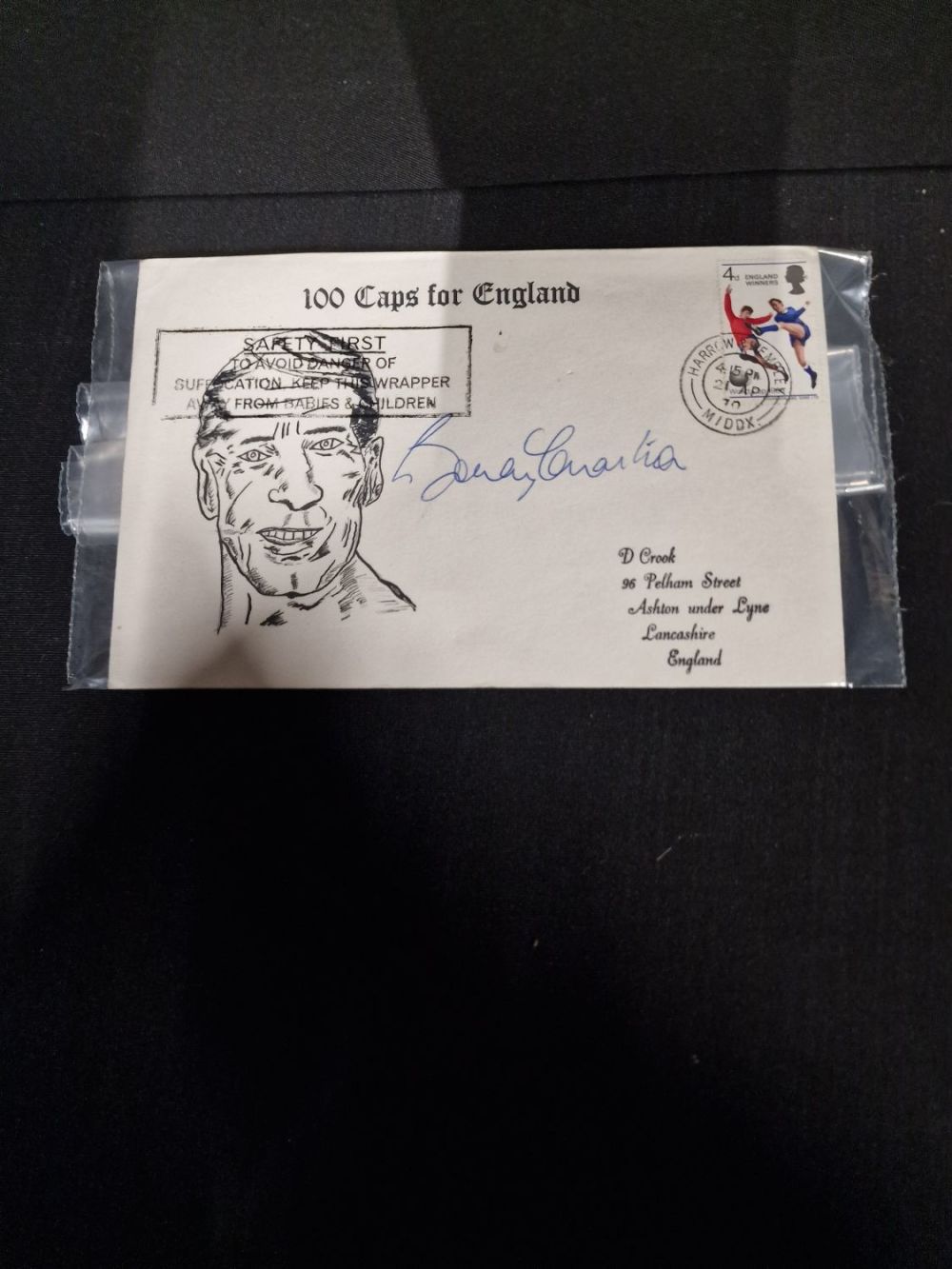 Lot 385: One hundred caps for england first day stamp...