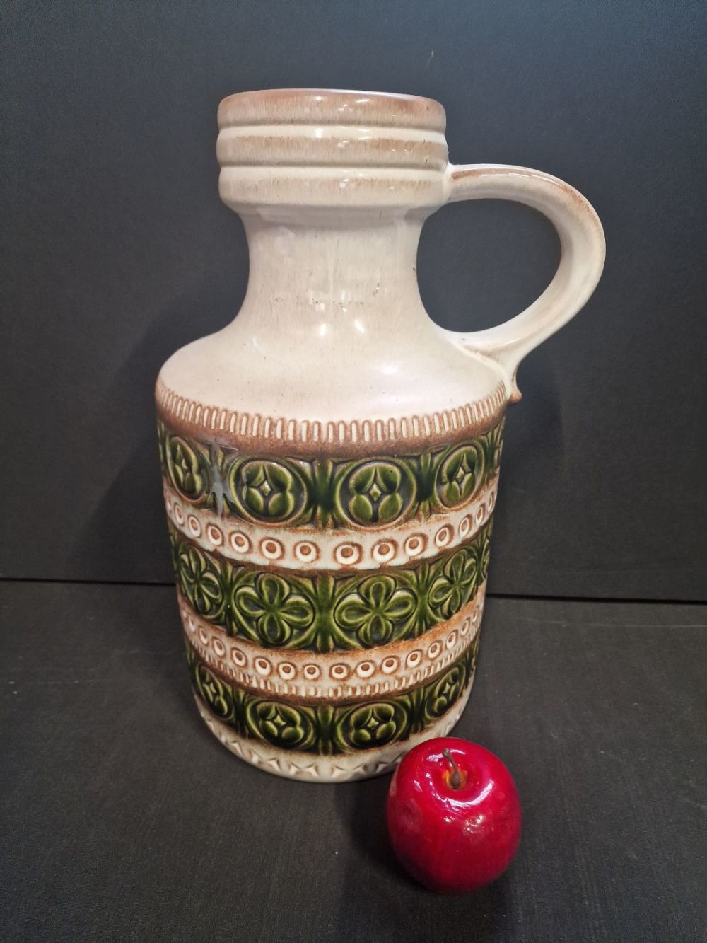 Lot 101: A large handled West German vase. Approximately 40cm...