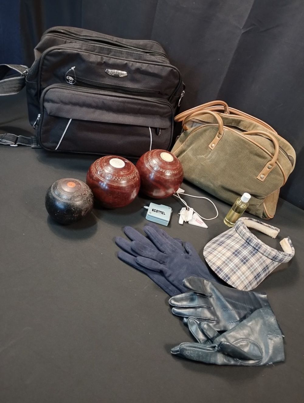 Lot 116: Vintage Crown Green Bowls Set with Accessories and...