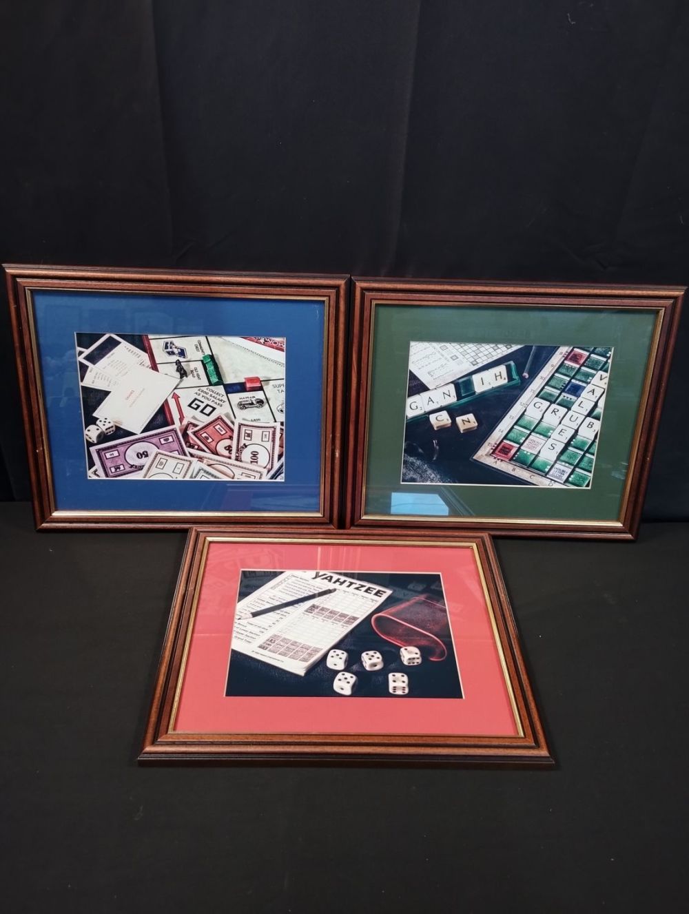 Lot 117: Three Picture Frames with Pictures Depicting Board Games....