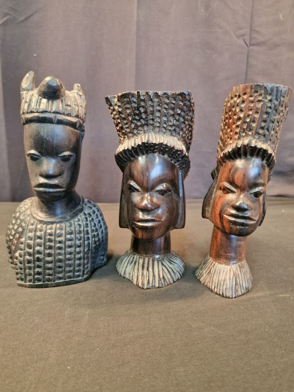 Lot 122: Three African wooden heads