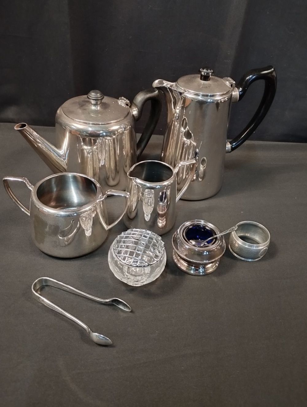 Lot 135: Vintage c1960's Silver Plated Tea Set Items
