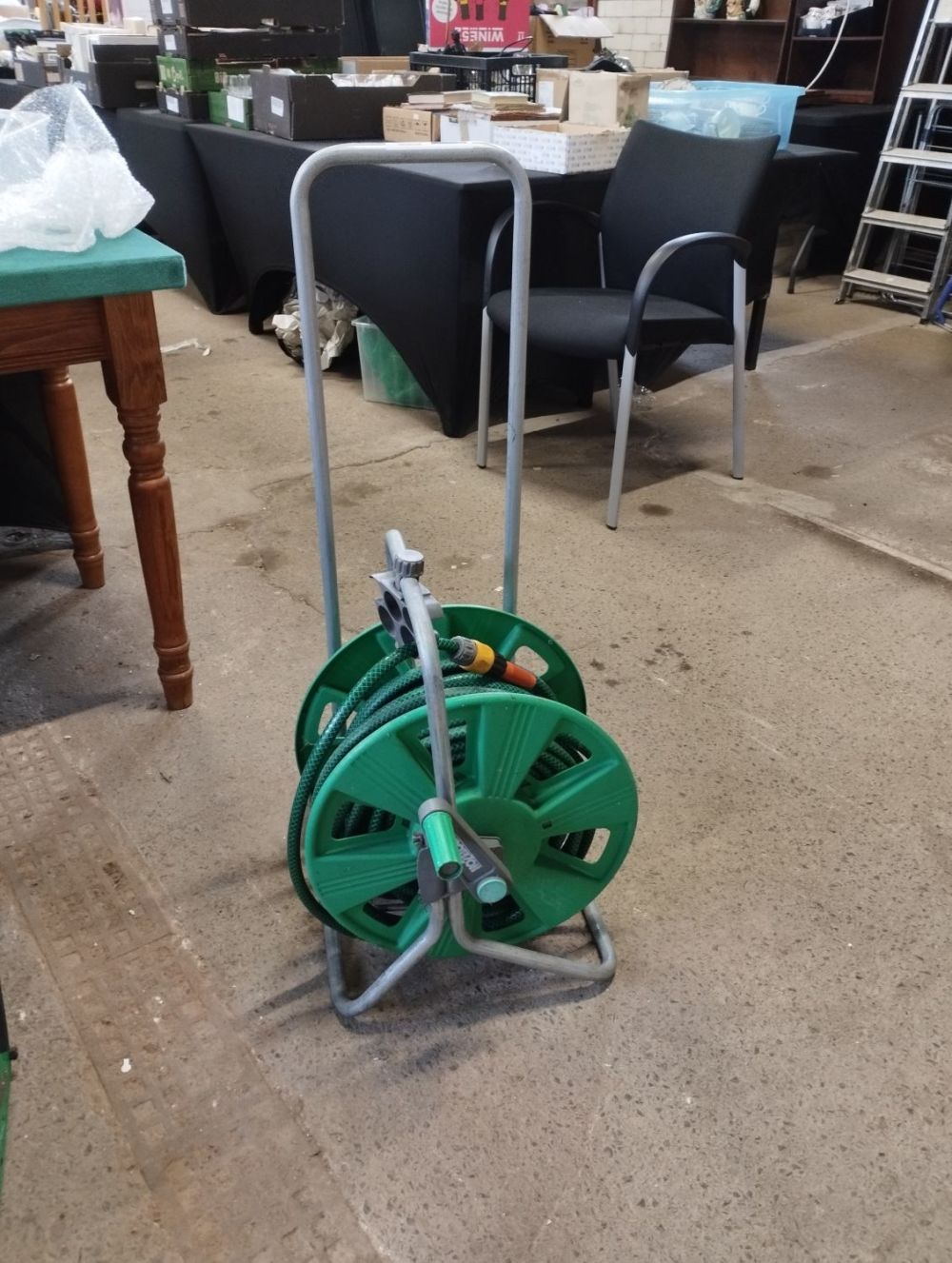 Lot 149: Hozelock Hose Reel with Hose and Trolley.