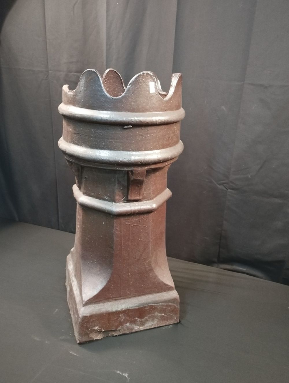 Lot 177: Antique Crown Top Salt Glaze Chimney Pot. Approx....