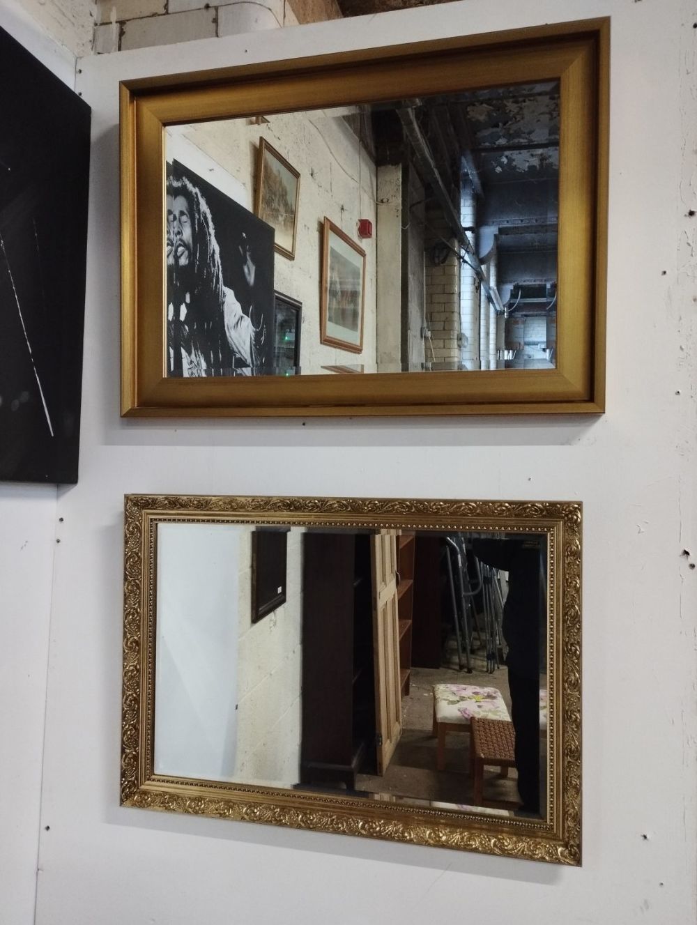 Lot 184: Two Gilt Framed Hanging Mirrors. Largest of the...