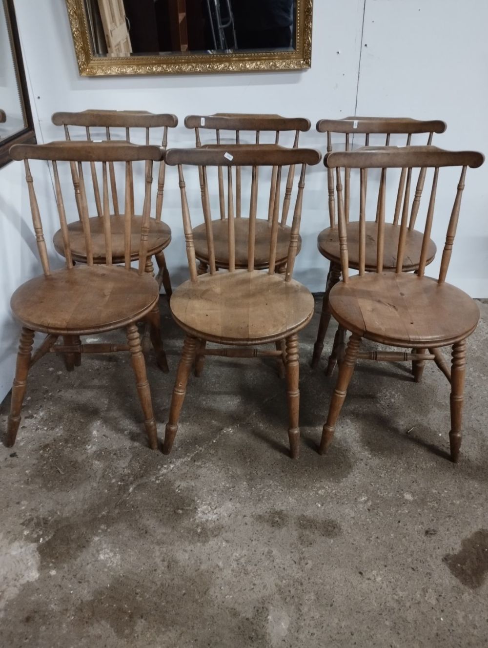 Lot 210: Six Vintage Louis 13th Style Oak Dining Chairs