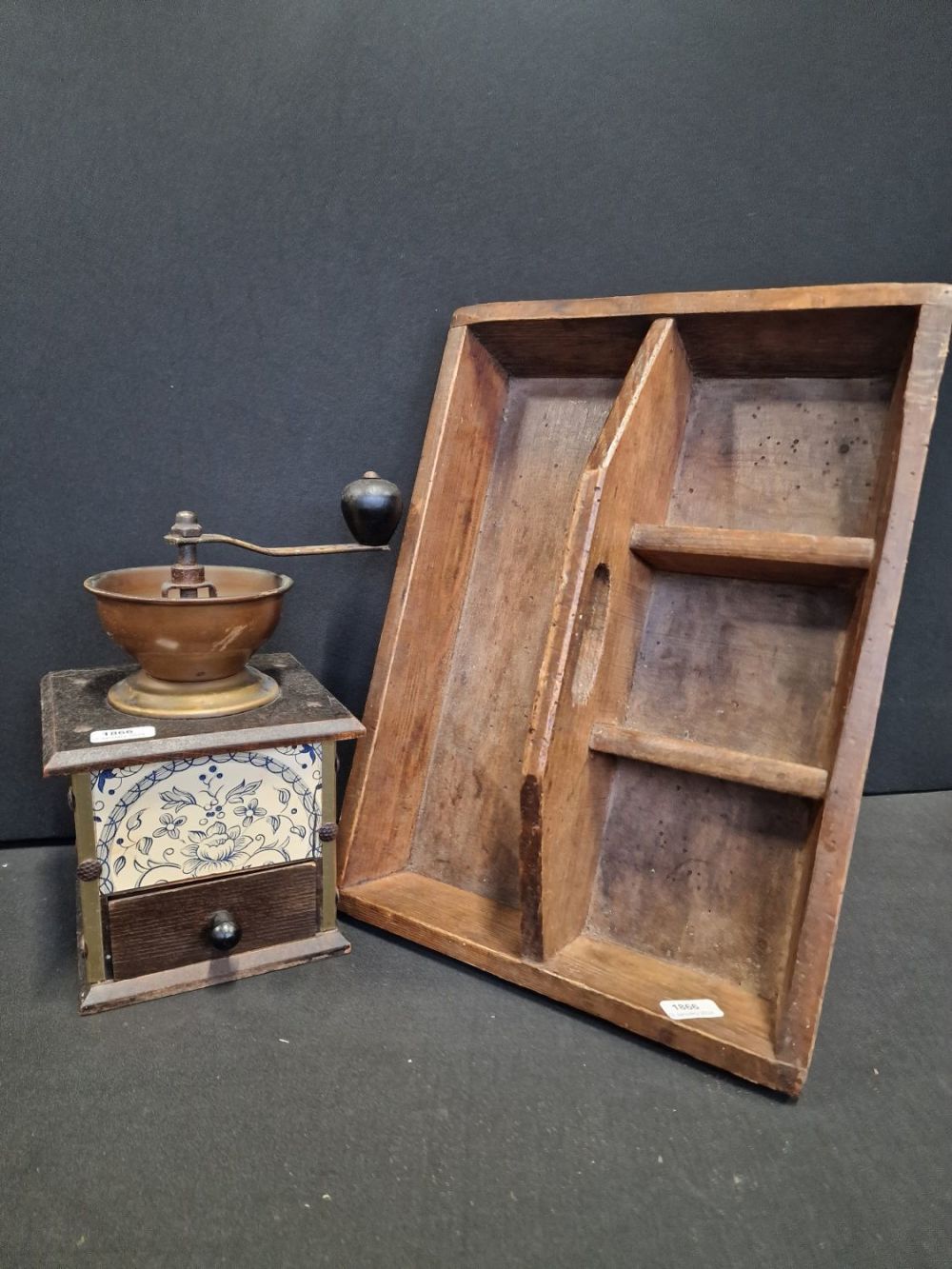 Lot 228: A vintage maids tray or tool caddy. Aslo...