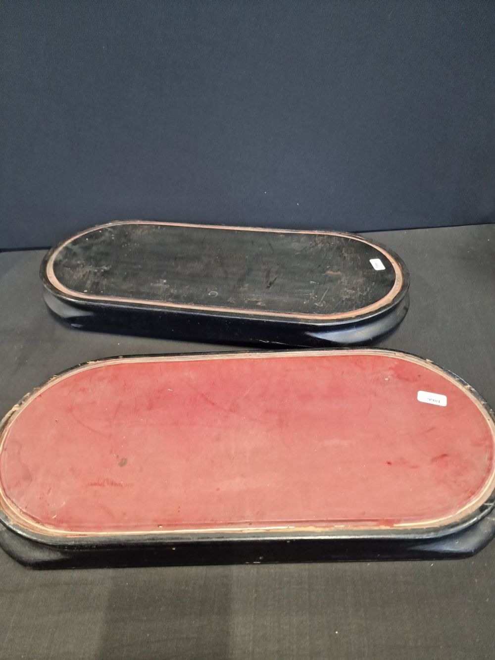 Lot 237: Two vinatge glass dome bases