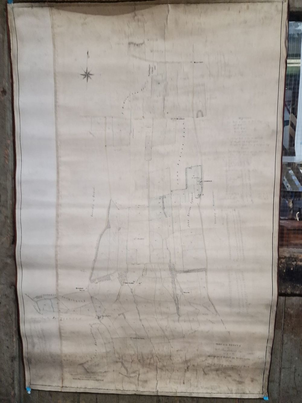 Lot 238: A antique early to mid 1800s- map of...
