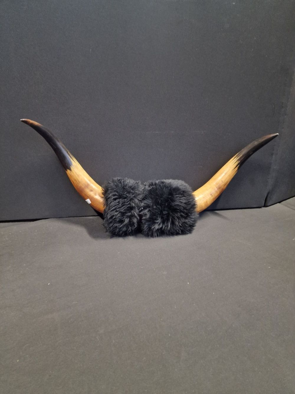 Lot 246: A vinatge pair of Bull horns