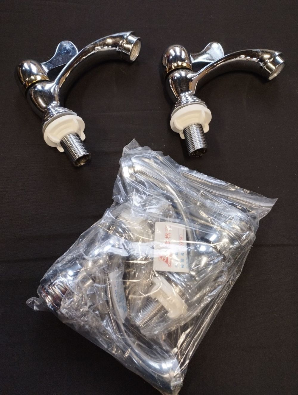 Lot 309: Two Pair of New Chrome Basin Taps