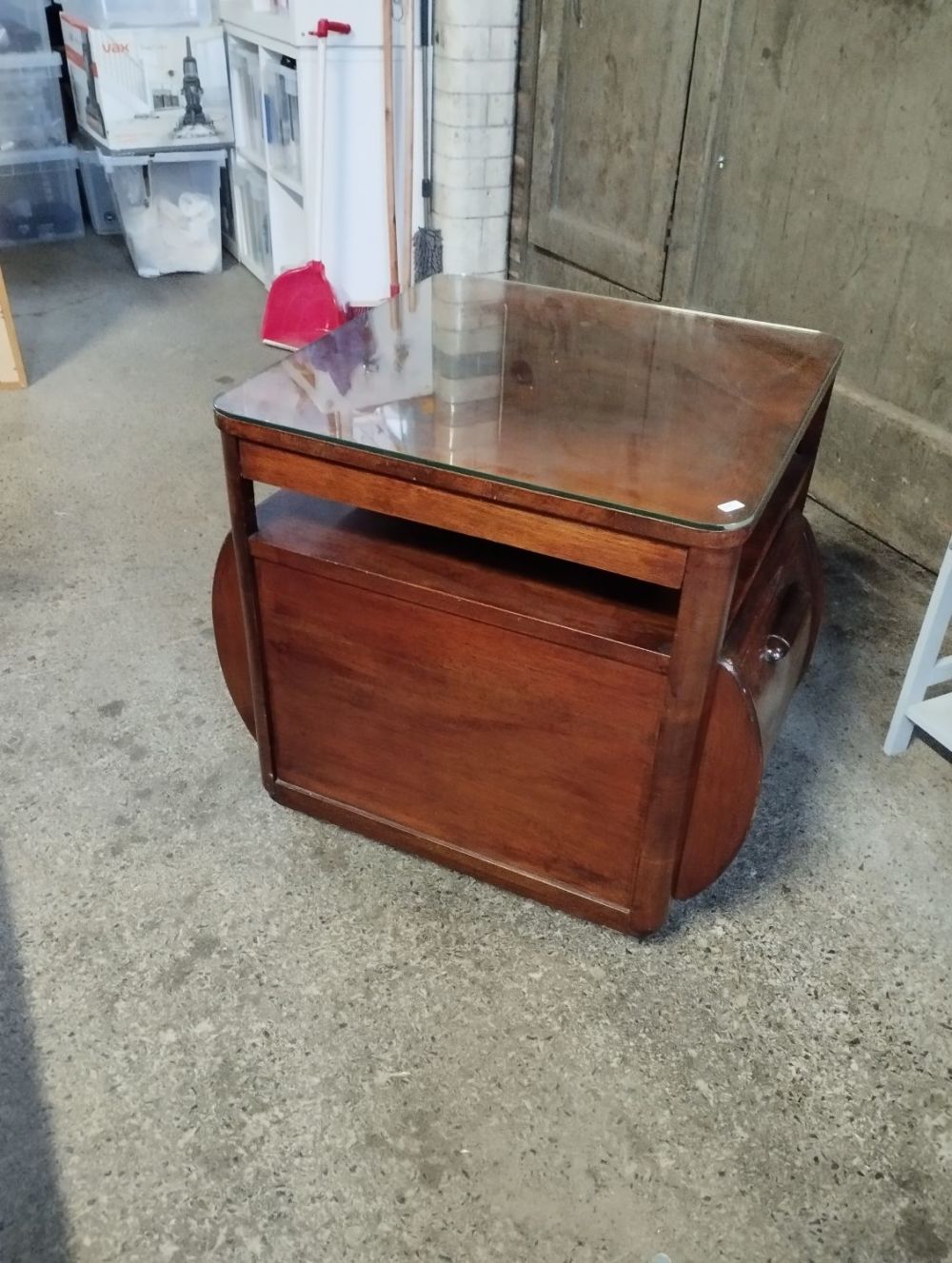 Lot 373: 1930s Art Deco walnut veneered games and drinks...