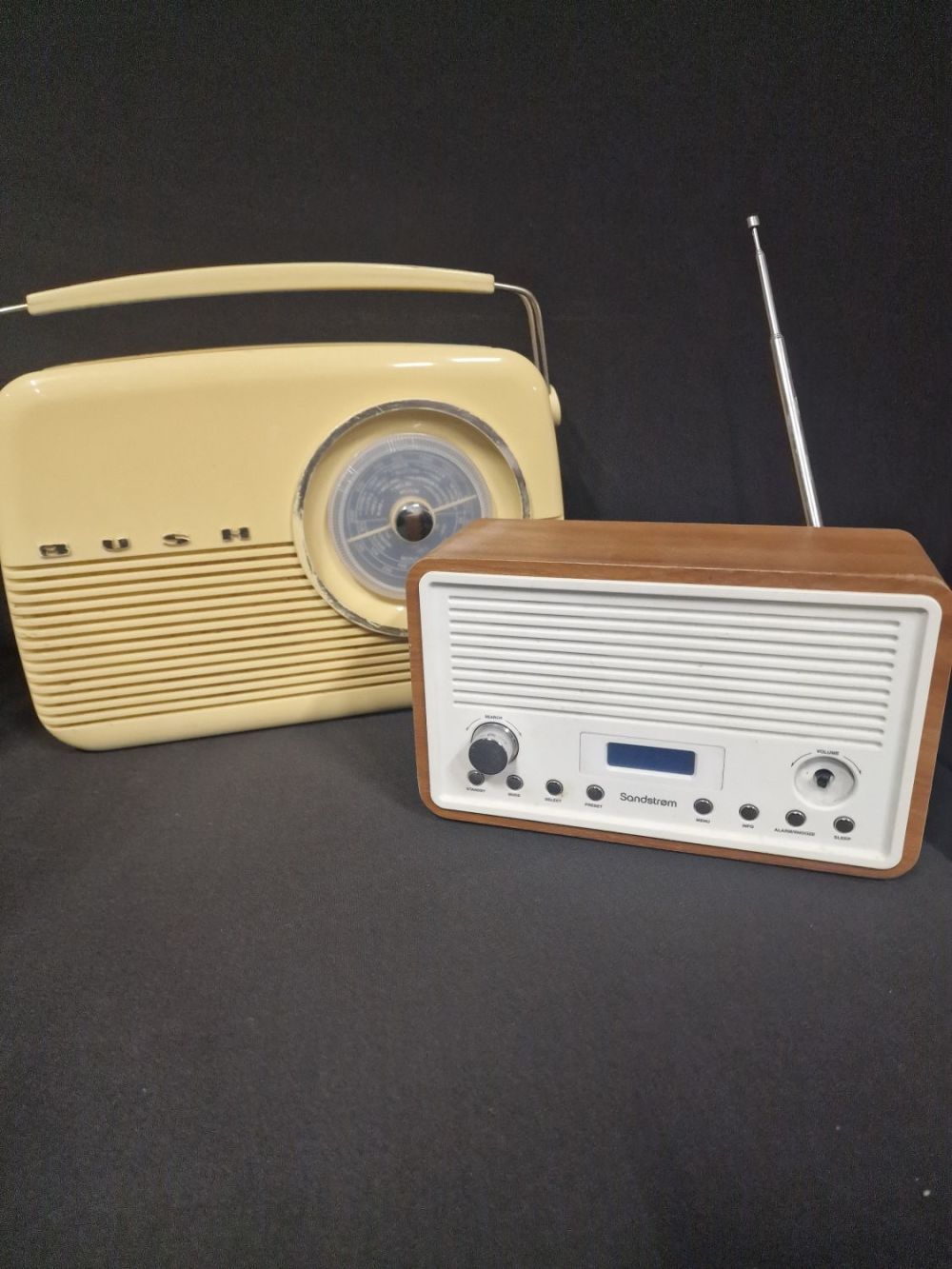 Lot 381: Two retro style radios. BUSH and Sandstorm