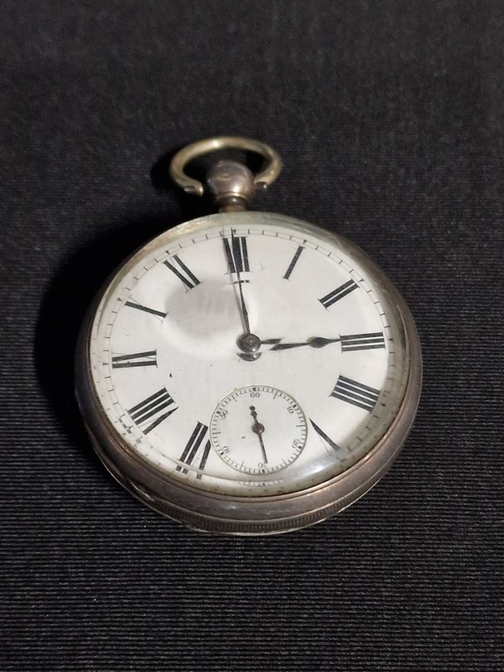 Lot 388: Antique Sterling silver mens pocket watch. Chester hallmark....